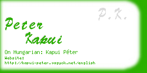 peter kapui business card
